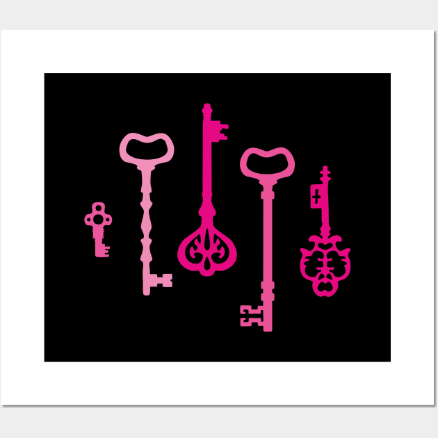 Pink Secret Keys Wall Art by XOOXOO